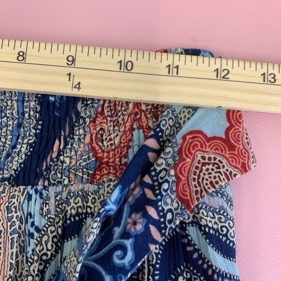 Band of Gypsies Palazzo Pants Smocked‎ Waist Tie Belt Slits Bohemian Wide Small - Picture 14 of 16